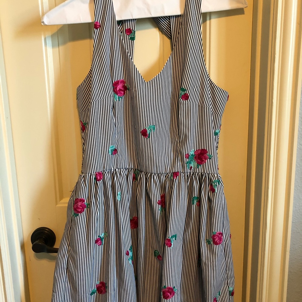 Black and White Dress with Flowers